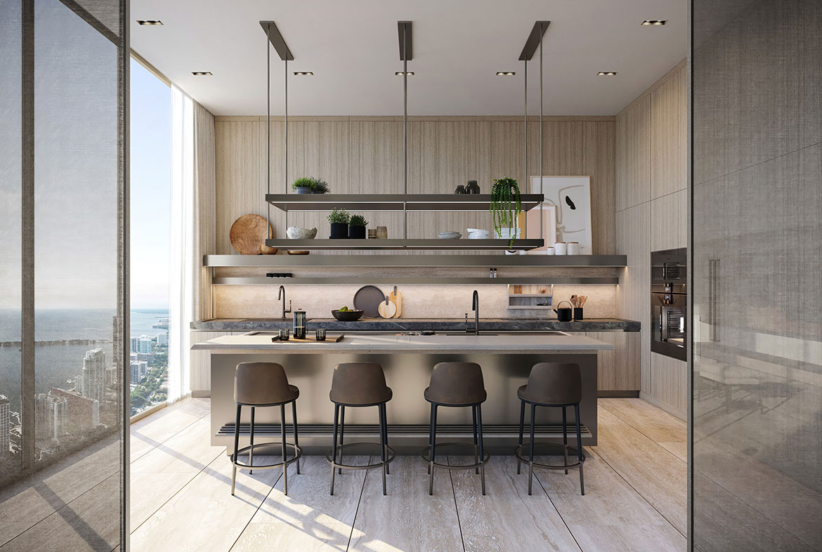 The Residences at 1428 Brickell cocina